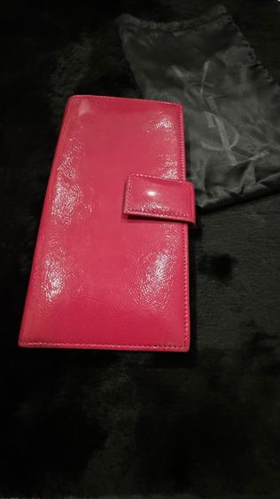 YSL pink  long wallet Yves Saint Laurent กระเป๋าสตางค์ใบยาว สีชมพู รูปที่ 2