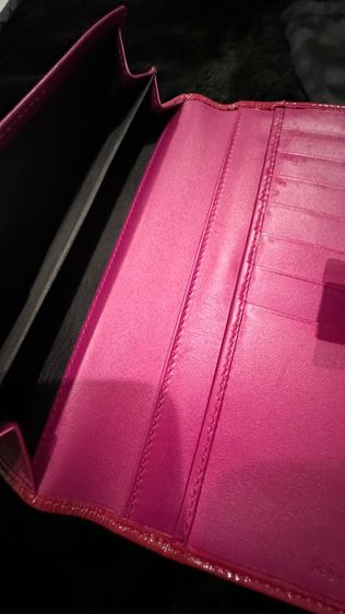 YSL pink  long wallet Yves Saint Laurent กระเป๋าสตางค์ใบยาว สีชมพู รูปที่ 5