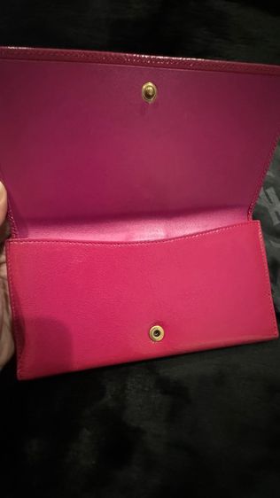 YSL pink  long wallet Yves Saint Laurent กระเป๋าสตางค์ใบยาว สีชมพู รูปที่ 7