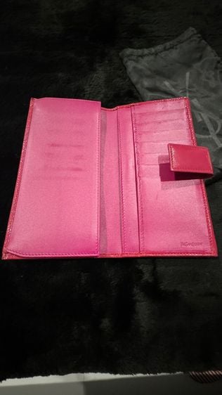 YSL pink  long wallet Yves Saint Laurent กระเป๋าสตางค์ใบยาว สีชมพู รูปที่ 3