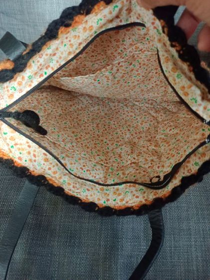 กระเป๋าสะพาย ถักนิตติ้ง สีส้ม (handmade) รูปที่ 5