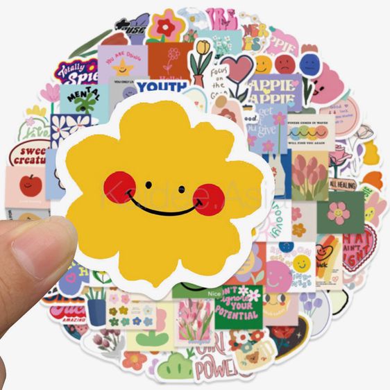 ✅ ขายดี Sticker สติกเกอร์ ลายดอกไม้น่ารัก กันน้ำ สำหรับตกแต่ง งาน DIY จำนวน 50 ชิ้น รูปที่ 5