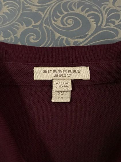 Burberry Brit Embroidered Logo Burgundy Polo XS 4061237 รูปที่ 5