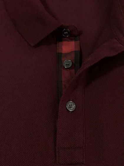 Burberry Brit Embroidered Logo Burgundy Polo XS 4061237 รูปที่ 7