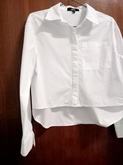 Jaspal white shirt size XS อก 38 ยาว 17 หน้า 20 หลัง แขนยาว 21 ไหล่กว้าง 6 นิ้ว เสื้อผู้หญิงคอปก แขนยาว มีกระเป๋าที่อกซ้าย กระดุมหน้า รูปที่ 5
