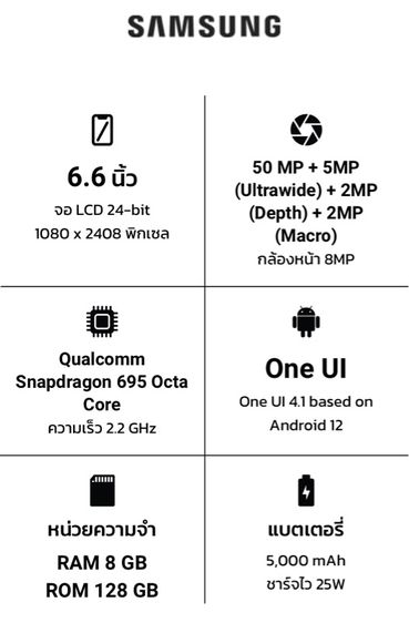 Samsung Galaxy A23 5G สมาร์ทโฟน หน้าจอ 6.6 นิ้ว Snapdragon 695 Octa Core รูปที่ 15