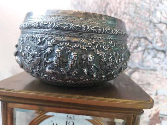  Vintage Burmese silver bowl รูปที่ 16