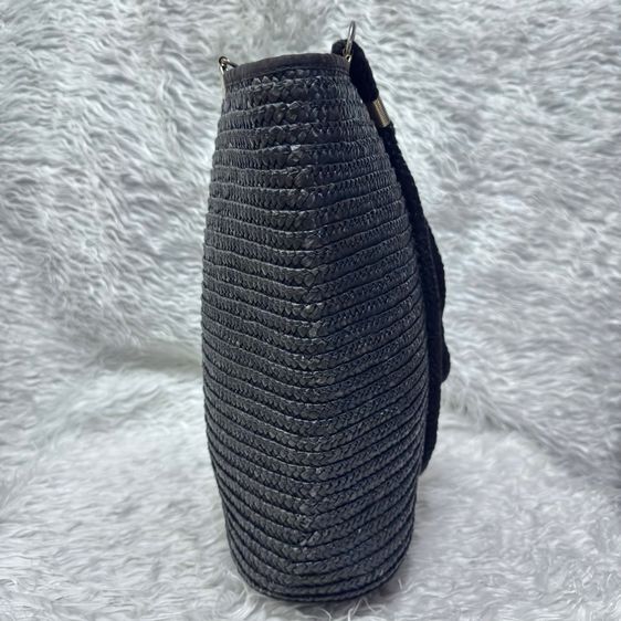 กระเป๋าสานธรรมชาติสีดำทรงช๊อปปิ้งปากกระเป๋าเป็นซิป(รหัสก004) รูปที่ 7