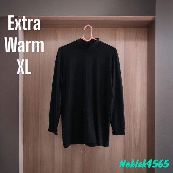 อื่นๆ สเวตเชิ้ต ดำ แขนยาว ฮีทเทค คอปีน ยูนิโคล่ heattech รุ่น extra warm (ชาย) XL