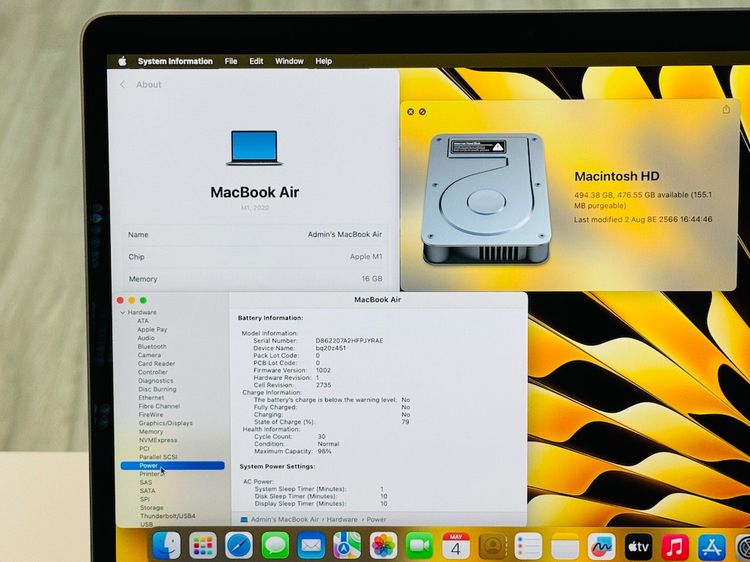 Macbook Air M1 สี Space Gray สภาพใหม่ ศูนย์ไทย ครบยกกล่อง  29900 บาท รูปที่ 8