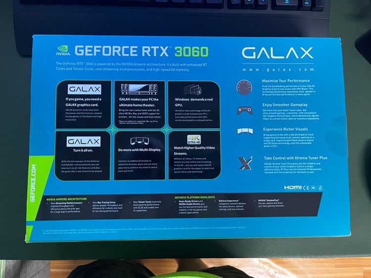 การ์ดจอ GALAX RTX 3060 1-CLICK  OC 12GB DDR6 มือสอง รูปที่ 11