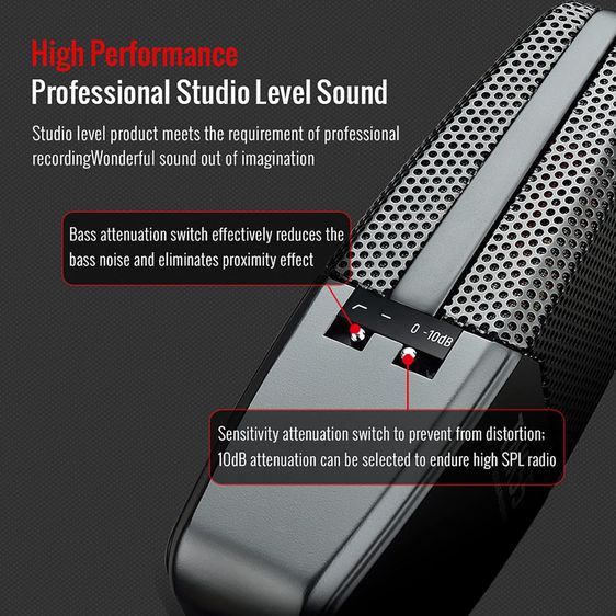 TAKSTAR TAK55 Professional Studio Large Diaphragm Condenser Microphone with Windscreen ไมโครโฟนคอนเดนเซอร์มืออาชีพตัวเทพ แถม Windscreen Foam รูปที่ 5