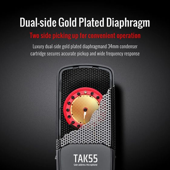 TAKSTAR TAK55 Professional Studio Large Diaphragm Condenser Microphone with Windscreen ไมโครโฟนคอนเดนเซอร์มืออาชีพตัวเทพ แถม Windscreen Foam รูปที่ 3