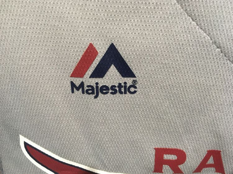 เสื้อเบสบอล RAKUTEN EAGLE แบรนด์ Majestic สีเทา รูปที่ 6