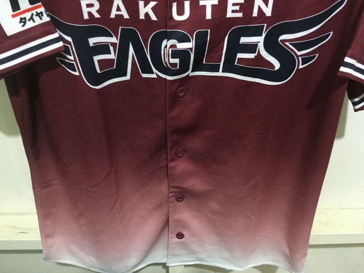 เสื้อเบสบอล ทีม RAKUTEN EAGLES สีโทนแดงเลือดหมู รูปที่ 4