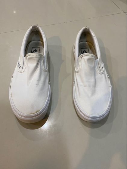 อื่นๆ UK 6.5 | EU 40 | US 7 รองเท้าผ้าใบสีขาวผ้าแคนวาสvans รองเท้าคัชชูผ้าแคนวาส แวนส์ ใส่ไปเรียนได้ ผ้าใบไม่มีเชือก