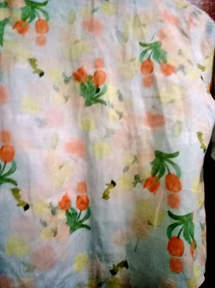 Bonita เสื้อลำลองผู้หญิง ลายดอกไม้หลากสี คอปกเบลสเซอร์ แขนสั้น ไม่มีกระเป๋า ไม่มีกระดุม สภาพดี..ผ้าลินินผสมฝ้าย รูปที่ 14