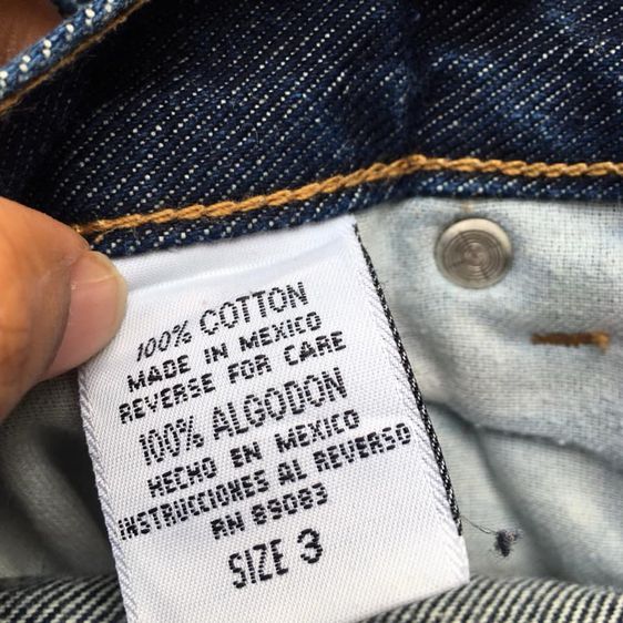 กางเกงยีนส์ขาม้า ผ้ายีนส์สีเข้ม Made in Mexico รูปที่ 4