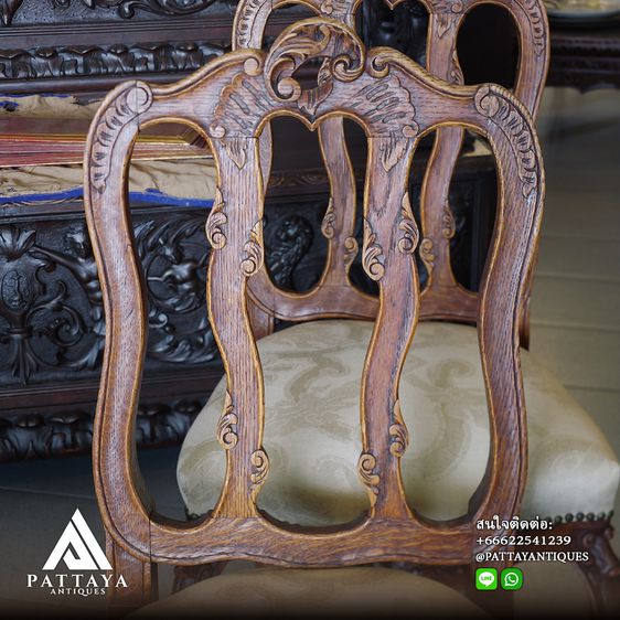 ชุดเก้าอี้รับประทานอาหารไม้โอ๊คสไตล์ Liege Louis XVI รูปที่ 2