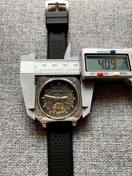 Automatic Skeleton Watch นาฬิกาสี่เหลี่ยม โชว์กลไก สายยางซิลิโคน รูปที่ 13