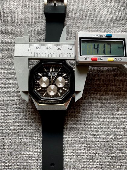 MG นาฬิกาหน้าปัดแปดเหลี่ยม โครโนกราฟ สายยางซิลิโคนนิ่ม รูปที่ 10
