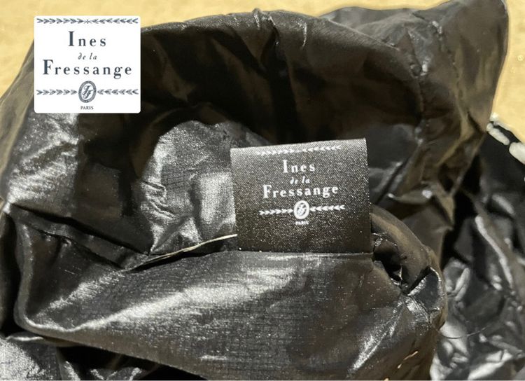 ถุงผ้า พับได้ลายใบไม้ขาวดำ แบรนด์ Ines de la Fressange จาก🇫🇷 รูปที่ 5