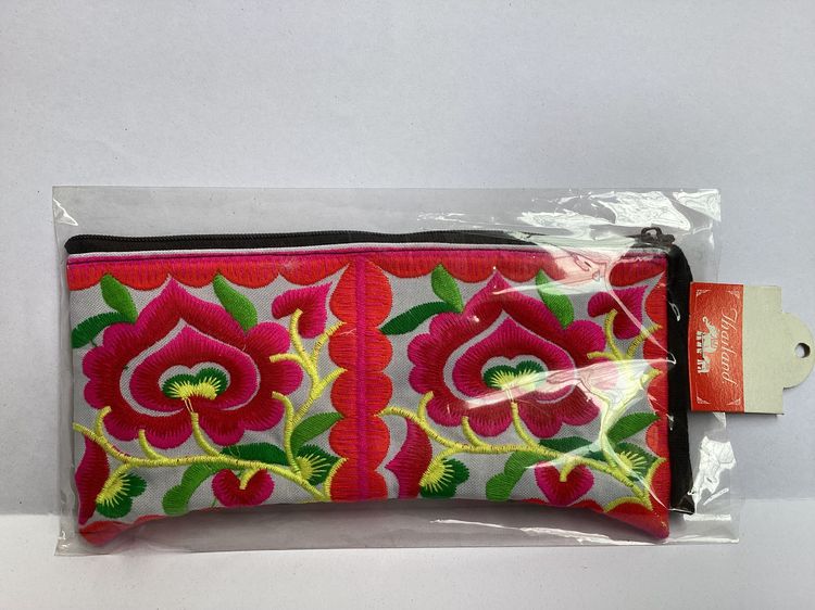 กระเป๋างานปักลายดอกไม้ ลวดลายชนเผ่า สีสันสดใส Hill Tribe Pattern รูปที่ 6