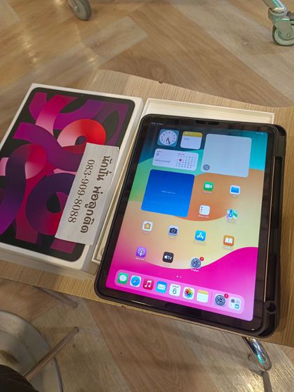 iPad air5 M1 สีชมพูสวยมาก ไม่มีรอย อุปกรณ์แท้ครบยกกล่อง รูปที่ 12