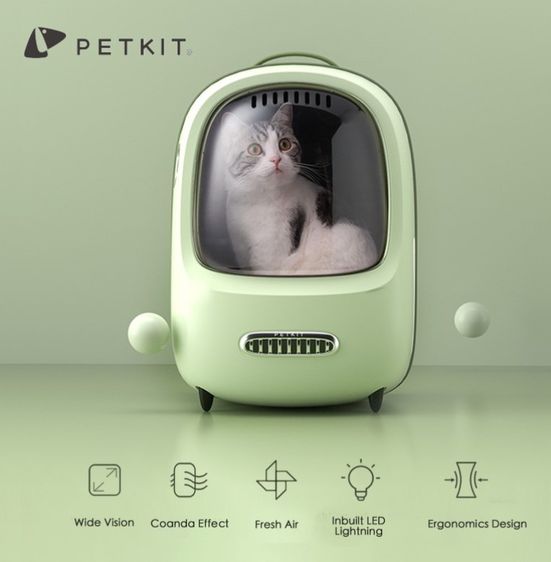 กระเป๋าพาแมวเที่ยว มีพัดลม และช่องระบายอากาศ แบรนด์ Petkit  จัดส่งฟรี รูปที่ 4