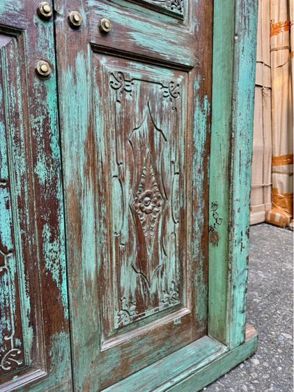 ประตูไม้บานเล็กสีเขียววินเทจ รูปที่ 12