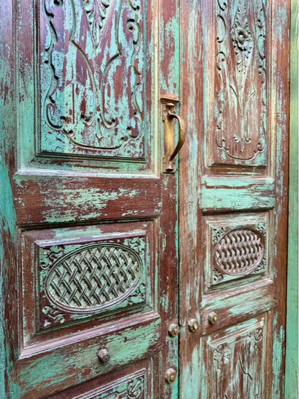 ประตูไม้บานเล็กสีเขียววินเทจ รูปที่ 10
