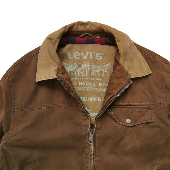 Vintage Levis Brown Flannel Lined Trucker Jacket รอบอก 48”  รูปที่ 9