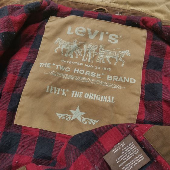 Vintage Levis Brown Flannel Lined Trucker Jacket รอบอก 48”  รูปที่ 11
