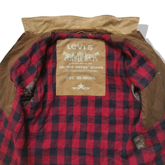 Vintage Levis Brown Flannel Lined Trucker Jacket รอบอก 48”  รูปที่ 7