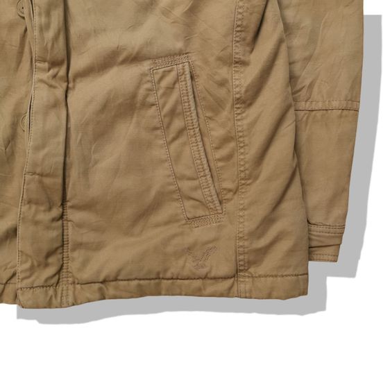 American Eagle Khaki Brown Zipper Parka Jacket รอบอก 50” รูปที่ 6