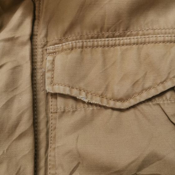 American Eagle Khaki Brown Zipper Parka Jacket รอบอก 50” รูปที่ 9