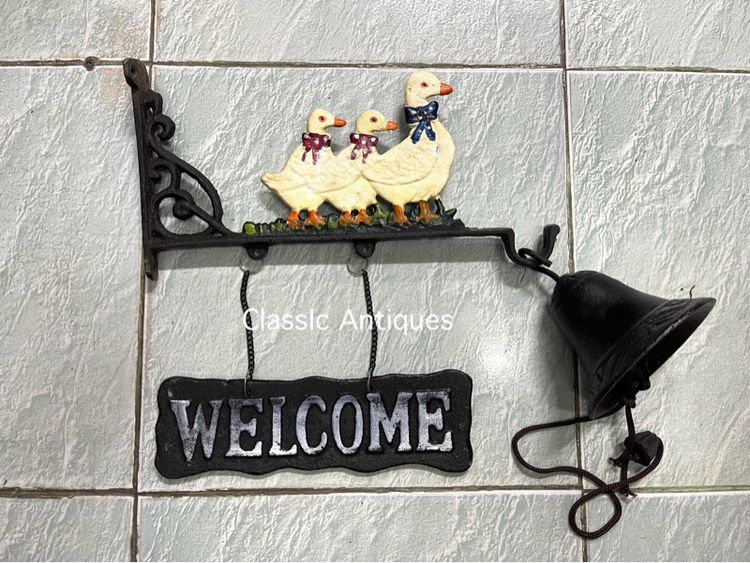 ระฆังเป็ด WELCOME เหล็กหล่อ