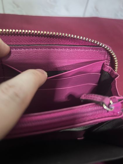 กระเป๋าสตางค์ใบยาว GUCCI Leather Long Wallet สีแดงเชอรี มือสอง แท้ รูปที่ 9