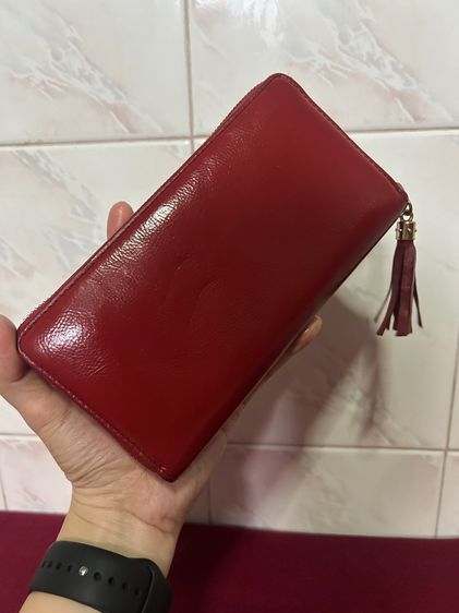 กระเป๋าสตางค์ใบยาว GUCCI Leather Long Wallet สีแดงเชอรี มือสอง แท้ รูปที่ 3