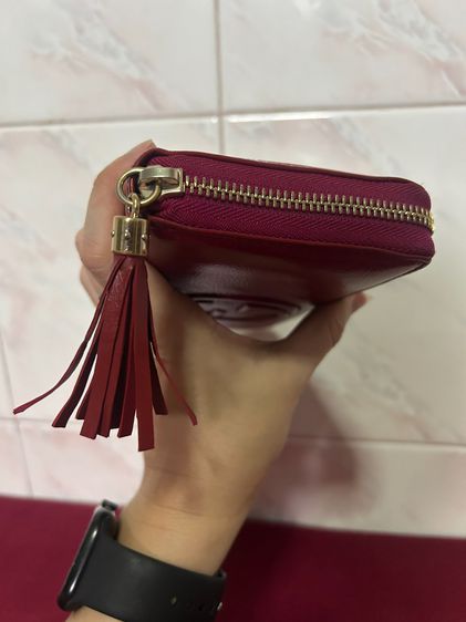 กระเป๋าสตางค์ใบยาว GUCCI Leather Long Wallet สีแดงเชอรี มือสอง แท้ รูปที่ 6