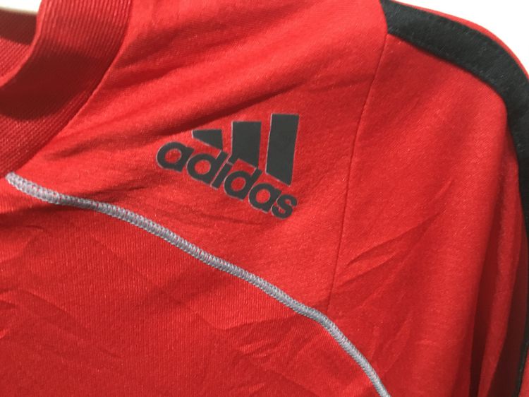เสื้อกีฬา แขนยาว CLIMACOOL แบรนด์ Adidas สีแดงแถบดำ รูปที่ 6