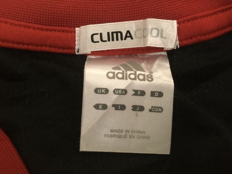 เสื้อกีฬา แขนยาว CLIMACOOL แบรนด์ Adidas สีแดงแถบดำ รูปที่ 9