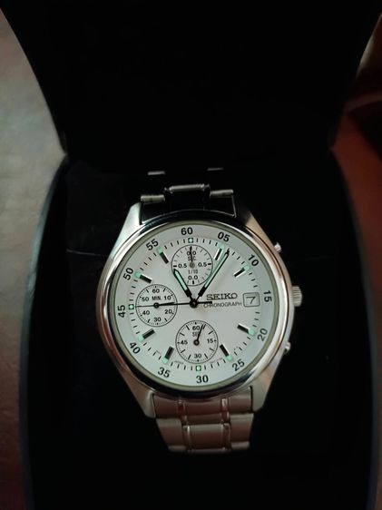 าฬิกา Seiko มือสองของแท้ รุ่น Seiko Solar Chronograph V657-7100 หน้าปัดสีขาว รูปที่ 2
