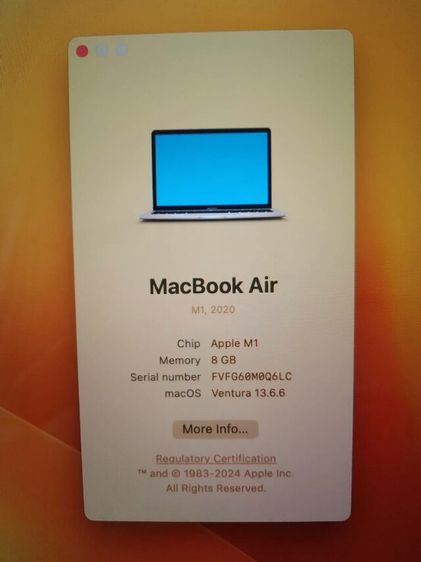 ขายแล้ว MacBook Air M1 SSD 256 GB รูปที่ 6
