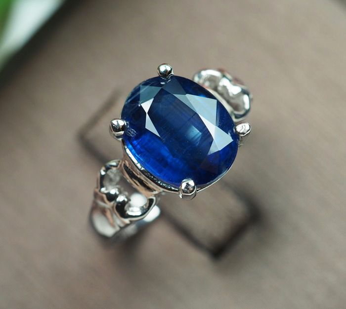 แหวนพลอยแท้คายาไนท์สีน้ำเงินสวย (15156) รูปที่ 3