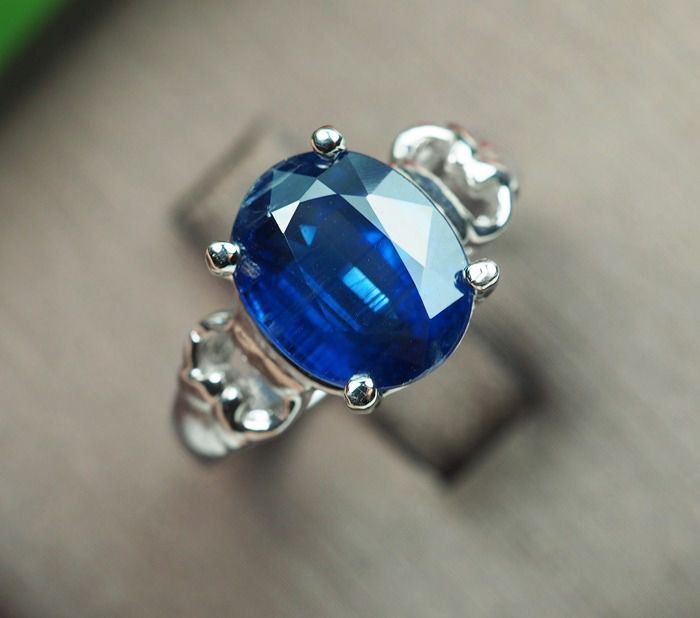 แหวนพลอยแท้คายาไนท์สีน้ำเงินสวย (15156) รูปที่ 4