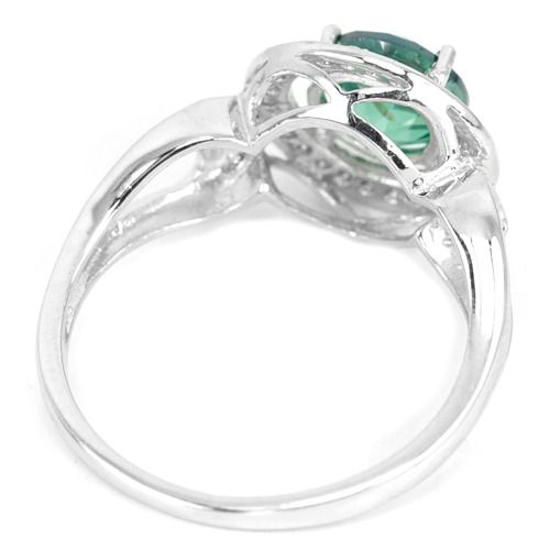แหวนพลอยโทปาสสีเขียว 7 มิล (15641) รูปที่ 2