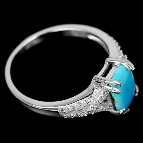 แหวนเทอควอยซ์สีฟ้าสวยแบบเก๋ (15802) รูปที่ 3