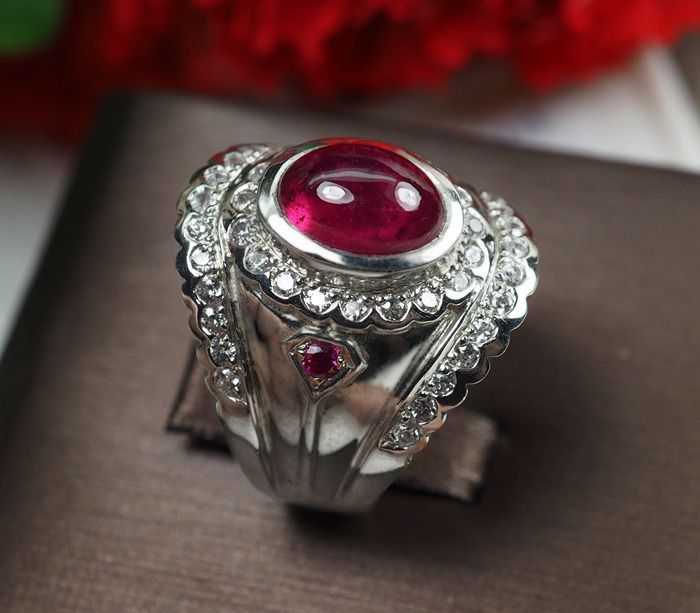 แหวนพลอยทับทิมสีแดงสดสวยมาก 3.20 กะรัต (5268) รูปที่ 4
