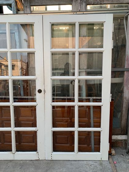 ประตูบานคู่ไม้เต็ง ประตูบ้าน ร้านกาแฟ ค่าเฟ่ 180x199 x3cm ราคา 4300  รูปที่ 13